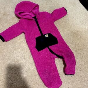Babygirl Carhartt teddy fleece bunting fall jacket size 9m like new